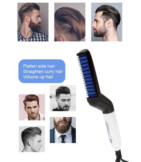 Peigne à Lisser électrique - Redresseur Chauffant Cheveux pour Homme