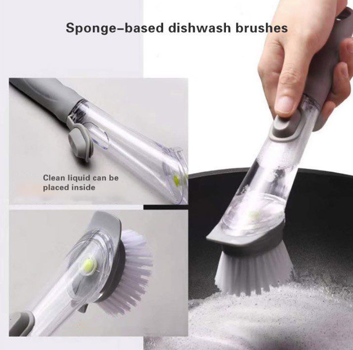 Brosse à vaisselle avec Distributeur de savon Long manche
