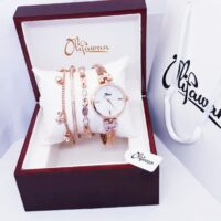 Collection Olifawan Ensemble Bijoux Bracelets et Montre en Acier inoxydable Bronze Blanc