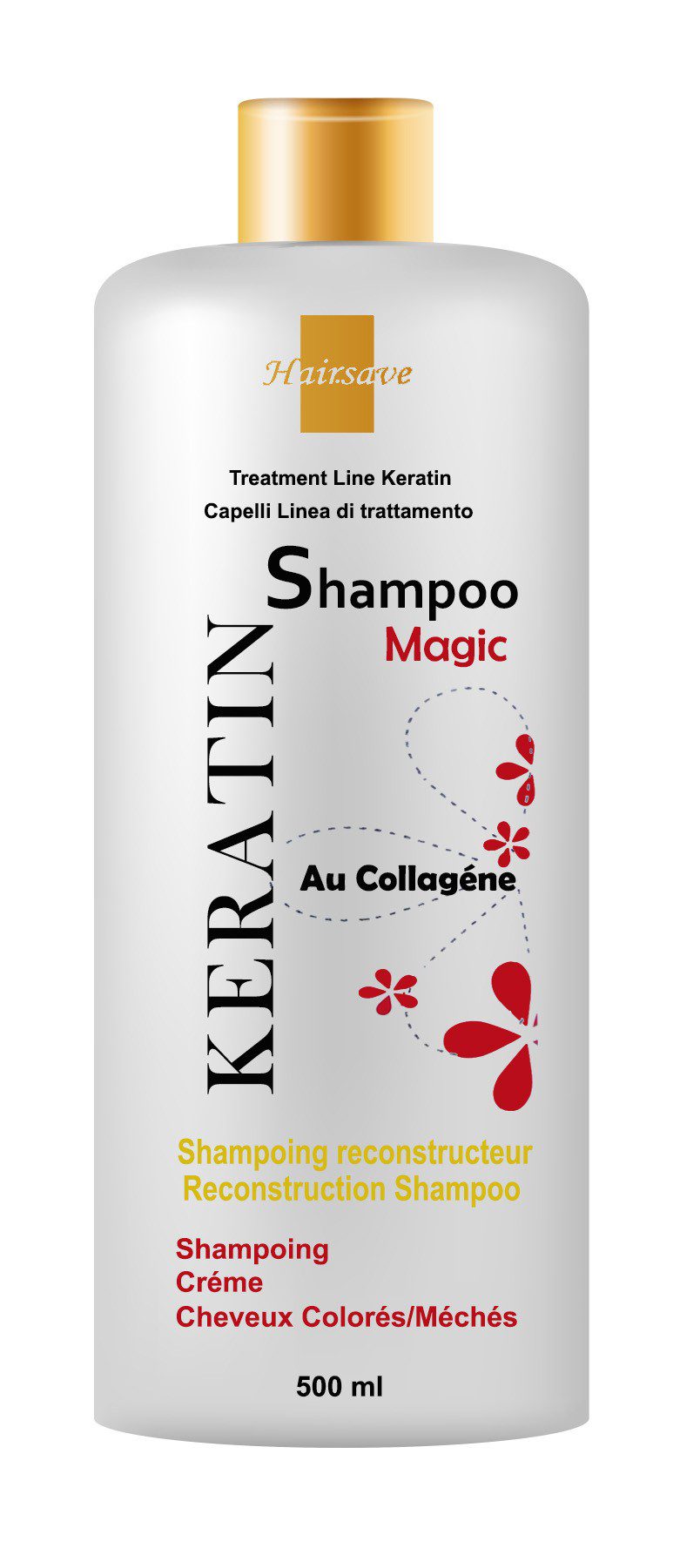 Magic Shampooing à la Kératine et au collagène Pour Cheveux colorés - 500ml