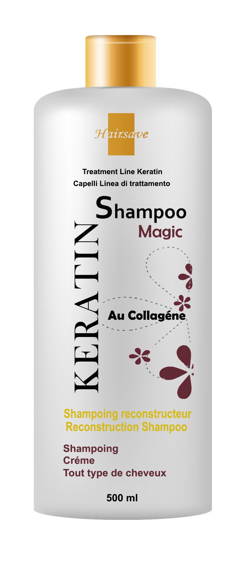 Magic Shampooing à la Kératine et au collagène Pour tout type de cheveux - 500ml