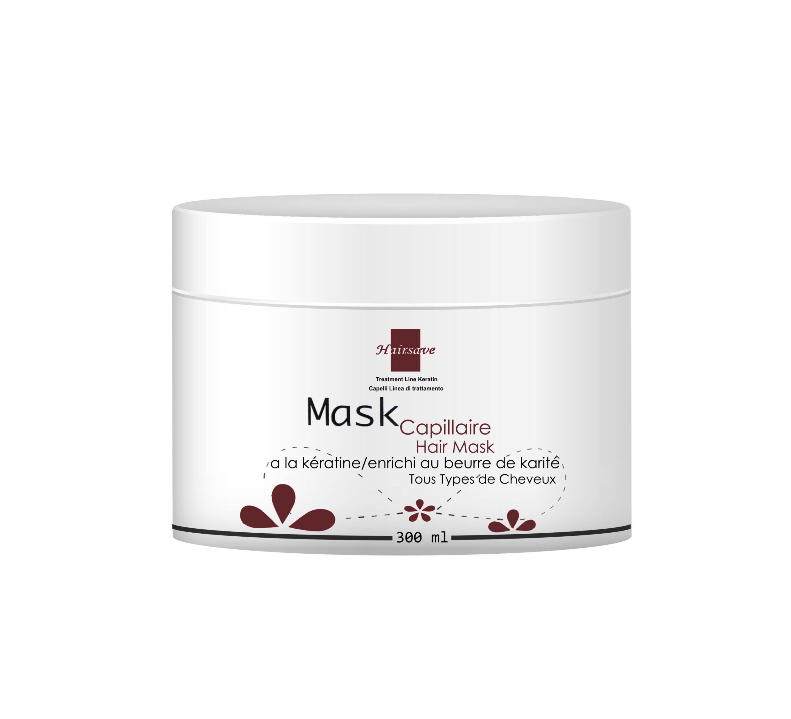 Hairsave masque capillaire à la kératine enrichi au beurre de karité pour tous types de cheveux – 300ml