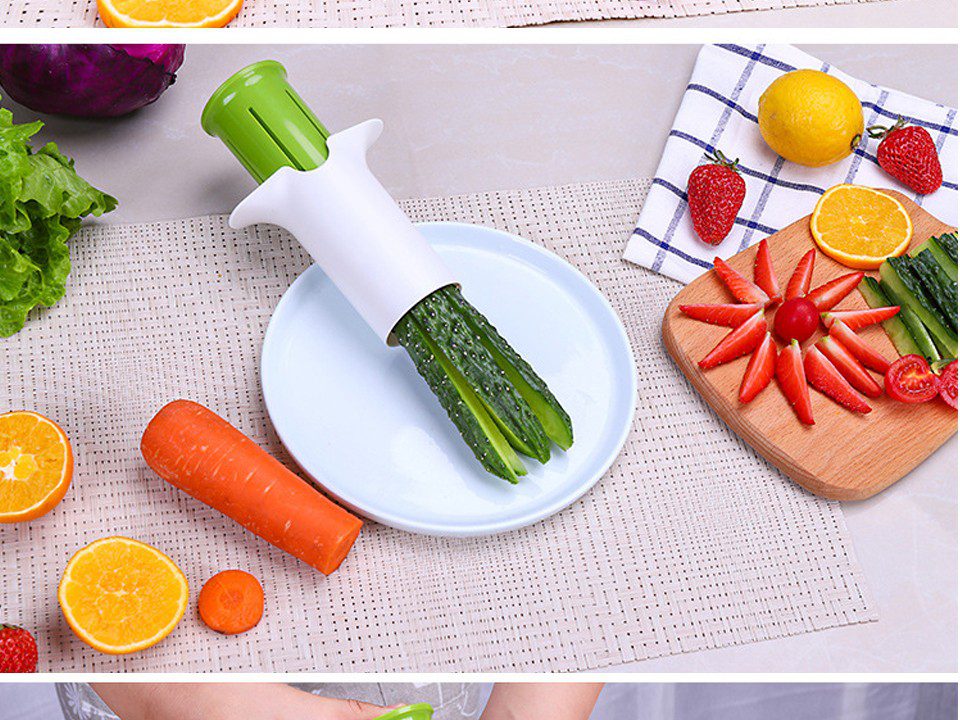 Coupe-concombre portable séparateur de concombre carotte trancheuse fraise coupe légumes outil de coupe de cuisine