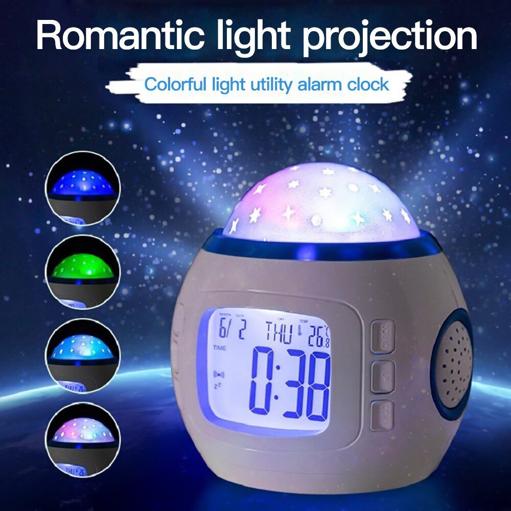 Réveil numérique Star Light 5 Couleurs Projecteur Lampe