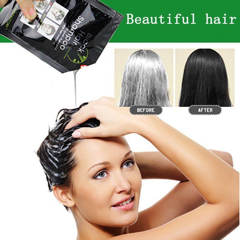 Shampooing naturel anti cheveux blanc Black hair shampoo (10Pcs)