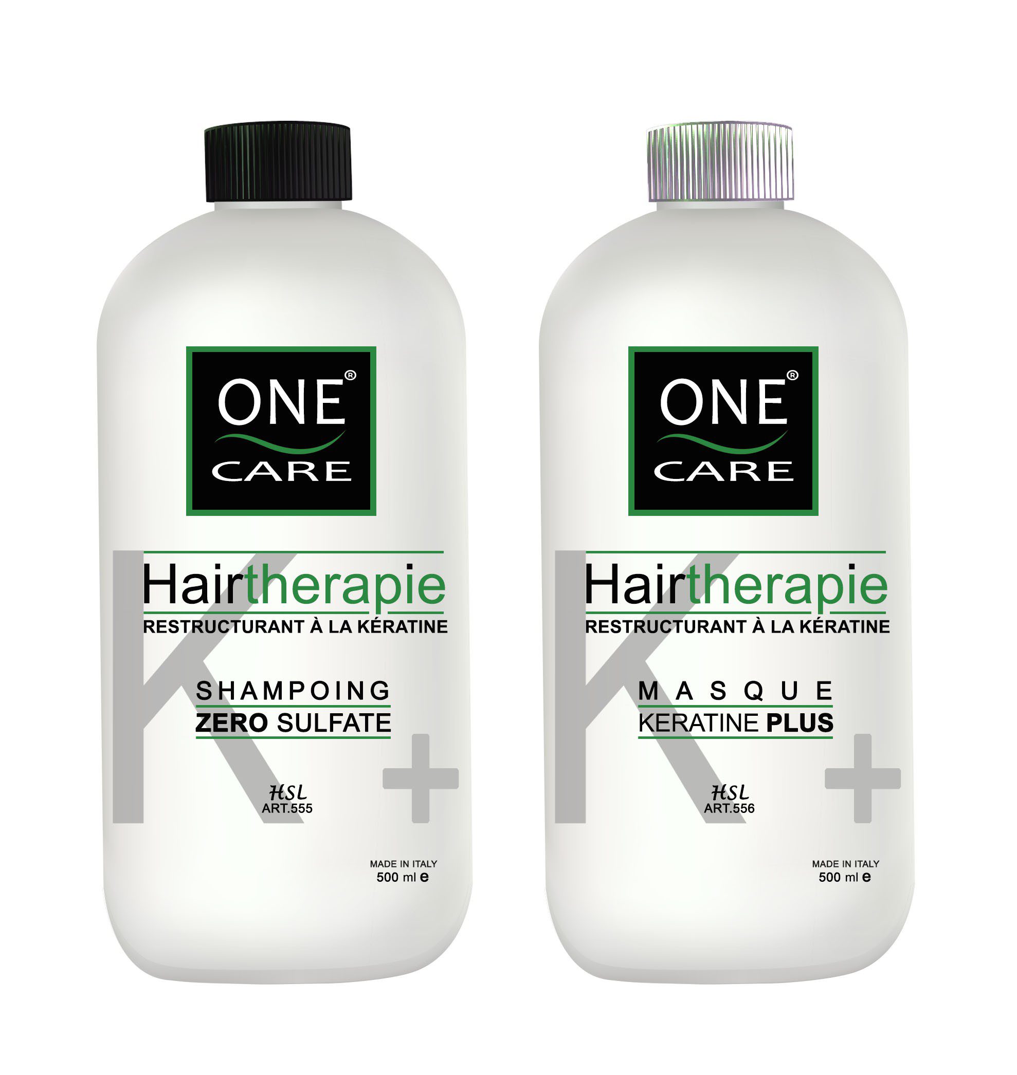 Soins cheveux Hair thérapie Restructurant à la Kératine de One Care pour tous types de cheveux (Shampooing 500ml + Masque 500ml)