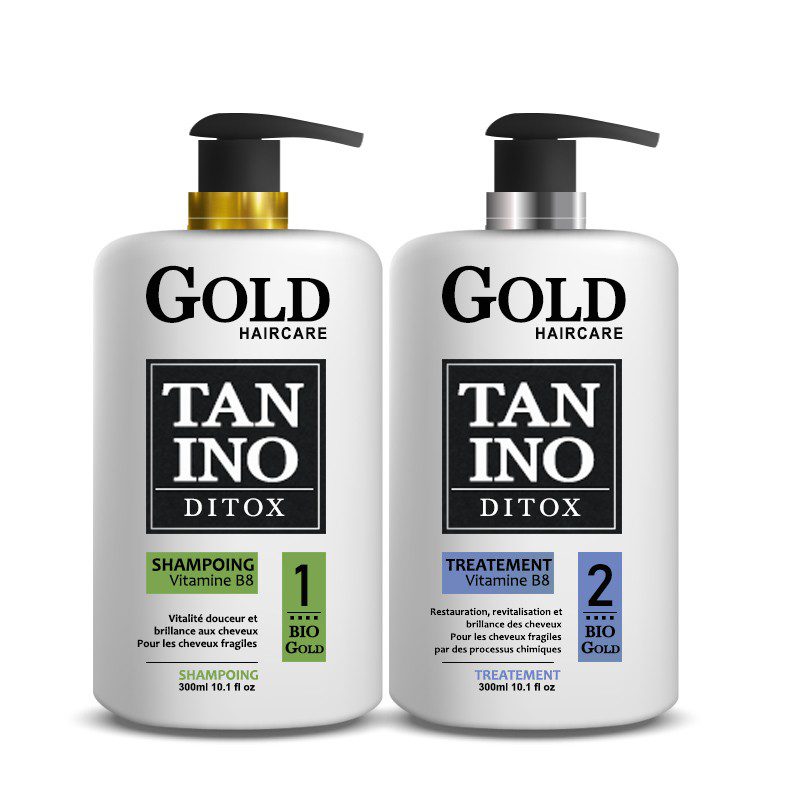 Kit Lissage au Tanin (2 x 300 ml - 3 à 5 applications) de Gold Haircare