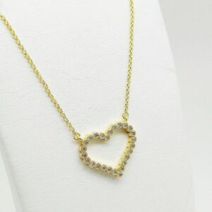 Pendentif petite coeur plaqué or avec des oxydes de zirconium
