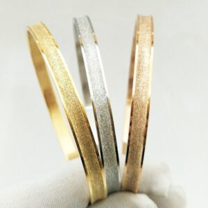 Ensemble de 3 bracelets en acier inoxydable - argent, or rose et couleurs or 1354L
