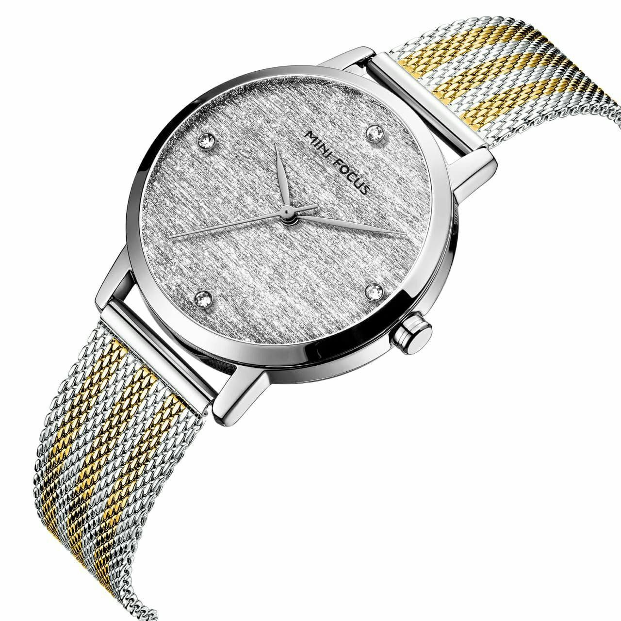 MINI FOCUS MF0329L Argent Montre Pour Femme marque de luxe mode décontracté Montre à Quartz