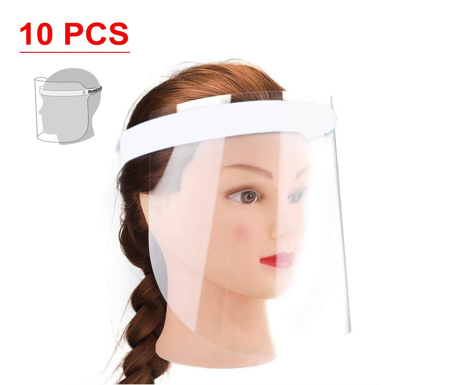 10pcs Ecran Facial de sécurité, Film Protecteur Transparent pour prévenir la salive