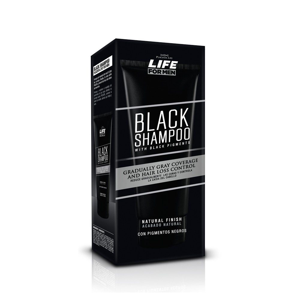 Shampooing Noir Life For MEN Pour Perte de cheveux noirs et couverture grise 150 ml