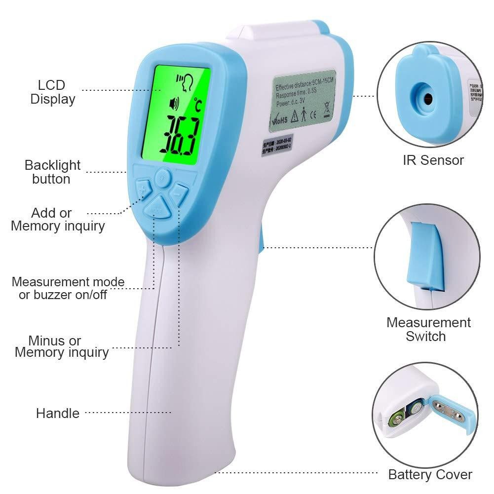 Thermomètre Frontal, Thermomètre Médical Sans Contact avec Lectures Instantanées Précises IT-122
