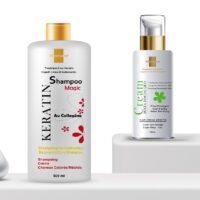 Pack Kératine – Shampooing (500ml) + Crème sans rinçage KÉRATINE temporaire (120ml) de Hairsave Pour Cheveux colorés