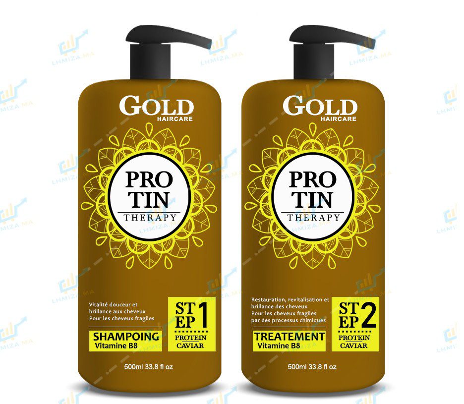 Kit Lissage PROTIN THERAPY (2 x 500 ml - 5 à 10 applications) de Gold Haircare