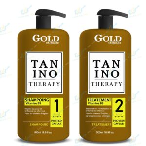 Kit Lissage TANINO THERAPY (2 x 500 ml - 5 à 10 applications) de Gold Haircare