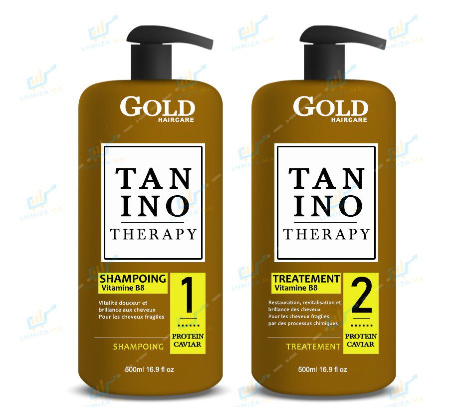 Kit Lissage TANINO THERAPY (2 x 500 ml - 5 à 10 applications) de Gold Haircare