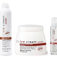 Pack Restructurant à la Kératine de Ice Cream Inebrya Shampoing 300ml + Masque 500ml + sérum fluide 100ml