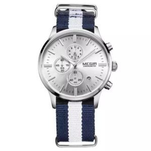 MEGIR M2011 LBL GB montre Pour Homme avec bracelet en toile casual étanche chronographe