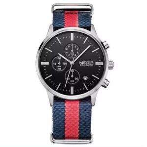MEGIR M2011 LHL GH montre Pour Homme avec bracelet en toile casual étanche chronographe