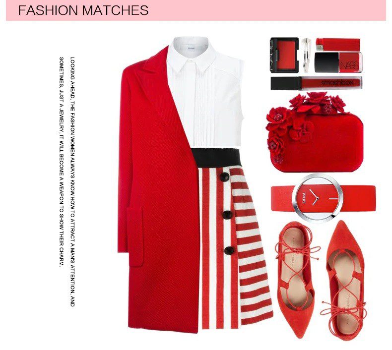 Fashion DOM LP-205L Rouge Femme Montre-bracelet 30m Étanche Cadran Creux