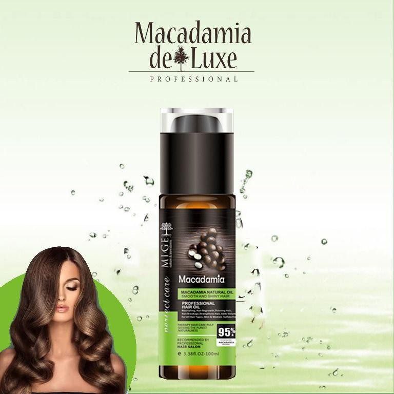 Huile essentielle pour cheveux de macadamia naturelle, lisse et brillante 100ml