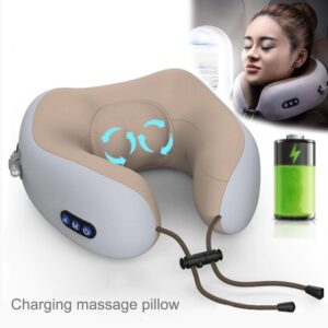 Oreiller de Massage Cervical en Forme de U USB Charge Cou Dos Masseur Oreiller de Voyage