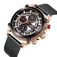REWARD RD82022M Noir Bronze montre à Quartz chronographe luxe de marque pour hommes en acier inoxydable