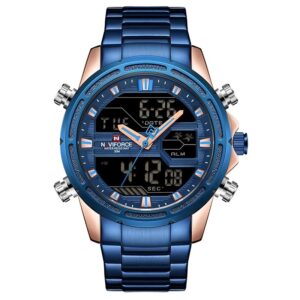 NAVIFORCE NF9138S Bleu montre bracelet analogique à Quartz pour homme