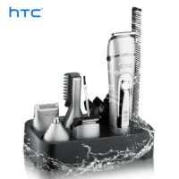 HTC AT1206 Kit de tondeuse à cheveux électrique multifonction 10 en 1, ensemble professionnel de tondeuse à cheveux