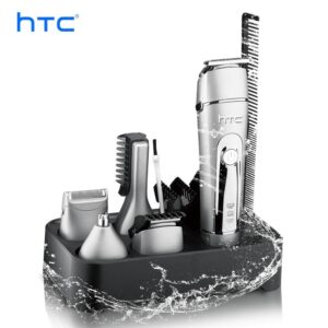HTC AT1206 Kit de tondeuse à cheveux électrique multifonction 10 en 1, ensemble professionnel de tondeuse à cheveux
