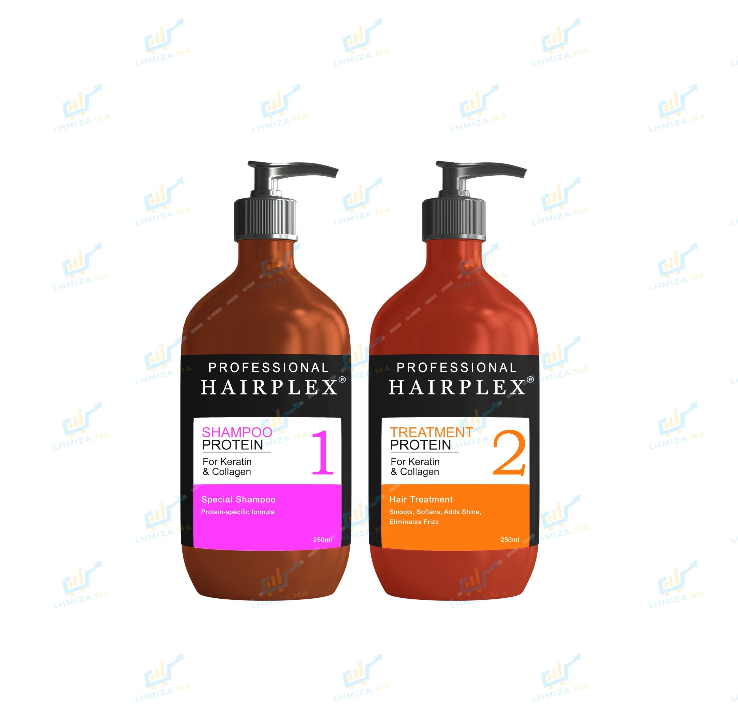 Hairplex Kit de lissage à la Protéine & collagène sans ammoniaque pour tout types de cheveux - 2 x 250 ml