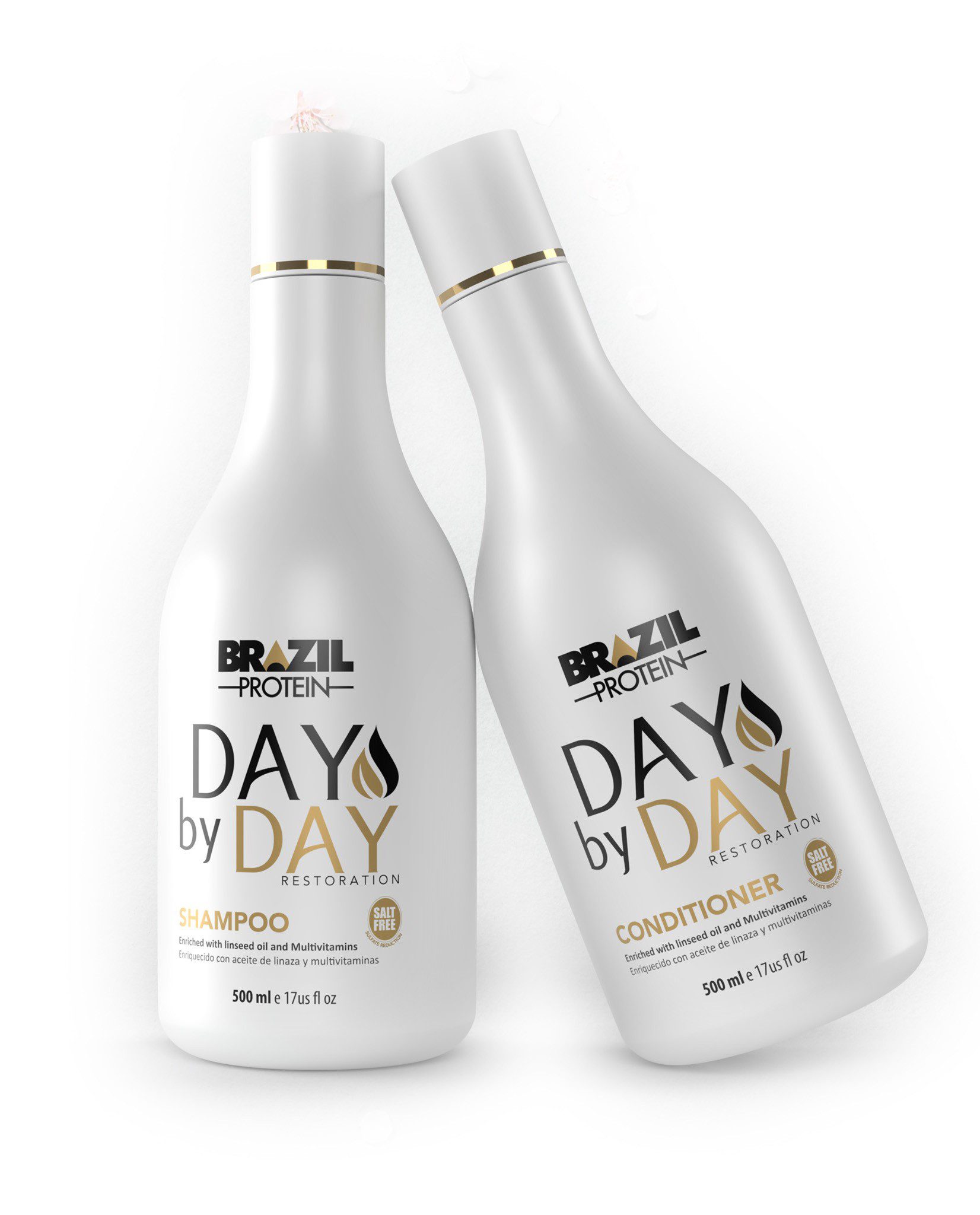 Brazil Protein Day by Day soins à domicile pour les cheveux secs shampooing et revitalisant - 2 x 500ml