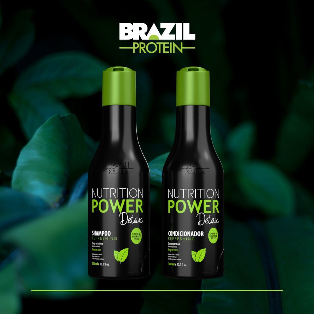 La gamme Nutrition Power Detox de Brazil Protein Pour les Cheveux très gras et traités chimiquement