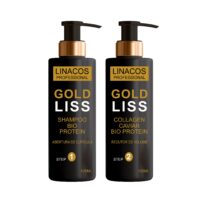 Gold Liss Kit Lissage brésilien à la protéine Linacos Professional 2 × 125ml
