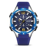 MEGIR 2161 Bleu montre de luxe en Silicone pour hommes, avec cadran à Quartz, chronographe