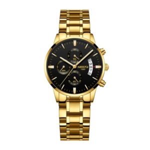 NIBOSI 2309 Or Noir montre à Quartz pour femmes, nouvelle mode, chronographe lumineux