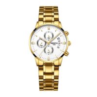 NIBOSI 2309 Or Blanc montre à Quartz pour femmes, nouvelle mode, chronographe lumineux
