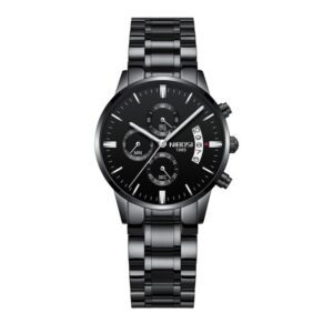 NIBOSI 2309 Noir montre à Quartz pour femmes, nouvelle mode, chronographe lumineux