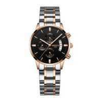 NIBOSI 2309 Bronze Noir montre à Quartz pour femmes, nouvelle mode, chronographe lumineux