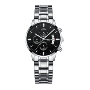 NIBOSI 2309 Argent Noir montre à Quartz pour femmes, nouvelle mode, chronographe lumineux