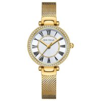 MINI FOCUS 0424 Dorée montre de luxe pour femmes, marque supérieure, décontractée, bracelet en maille et acier, cadran diamant
