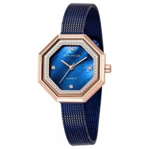 MINI FOCUS MF0304L Bleu Montre-Bracelet analogique à Quartz pour femmes