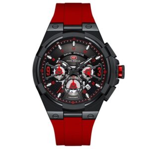 MINI FOCUS MF0402G Rouge – montre à Quartz multifonction pour hommes bracelet en Silicone