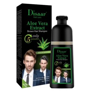 DISAAR – shampooing Colorant Marron à l'aloe Vera pour cheveux bruns, nourrissant, réparateur, 400ML