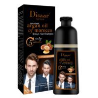 DISAAR – shampooing Colorant Noir à l'huile d'argan pour cheveux Noir, nourrissant, réparateur, 400ML