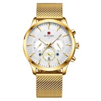 REWARD RD82008M Doré montre bracelet étanche à Quartz pour hommes, chronographe, Sport, marque de luxe