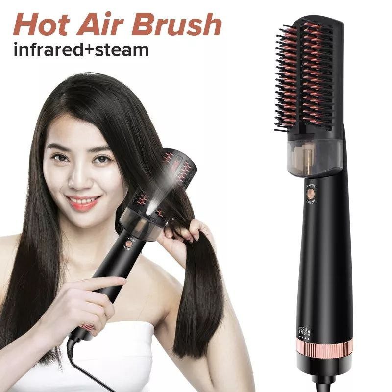 Lisseur à vapeur infrarouge, sèche-cheveux en spray, brosse à air chaud, peigne de coiffure, lisseur de cheveux