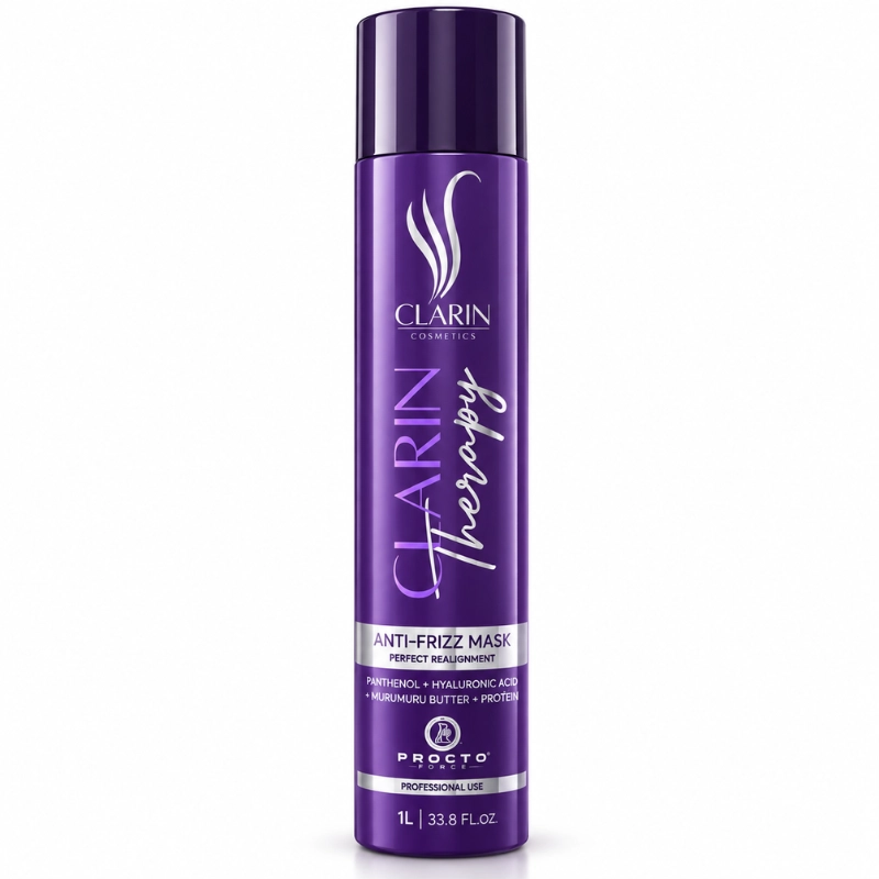 Masque anti-frisottis Clarin Therapy 1L, flacon violet professionnel