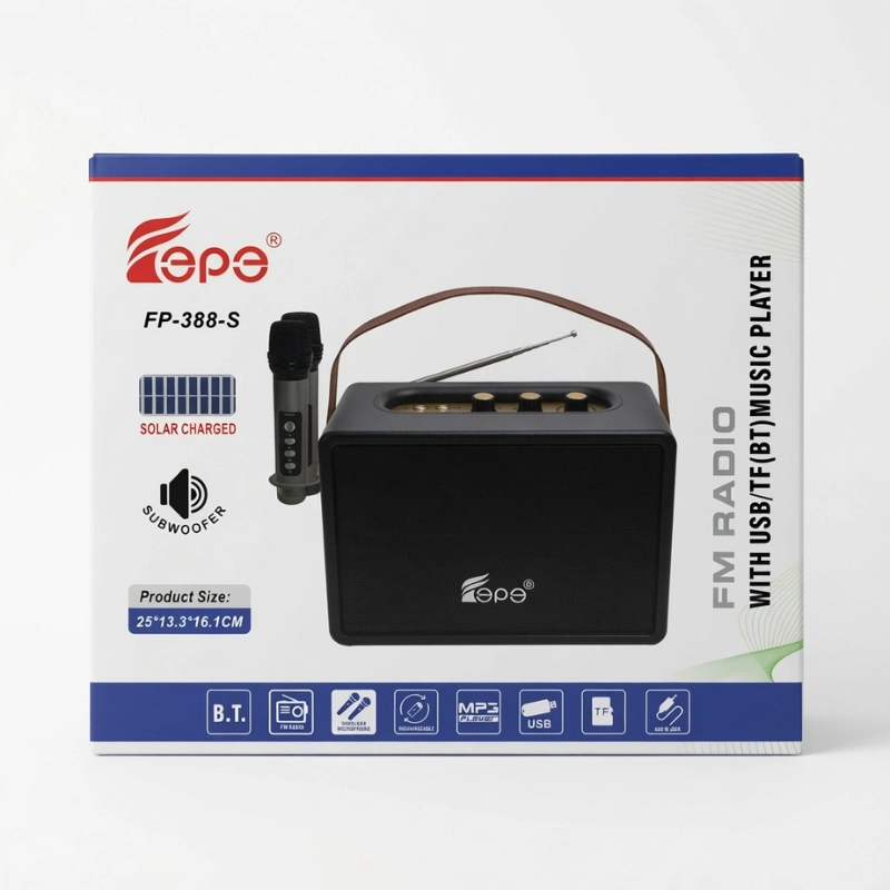 Enceinte Karaoké Bluetooth Fepe FP-388-S + 2 Micros
